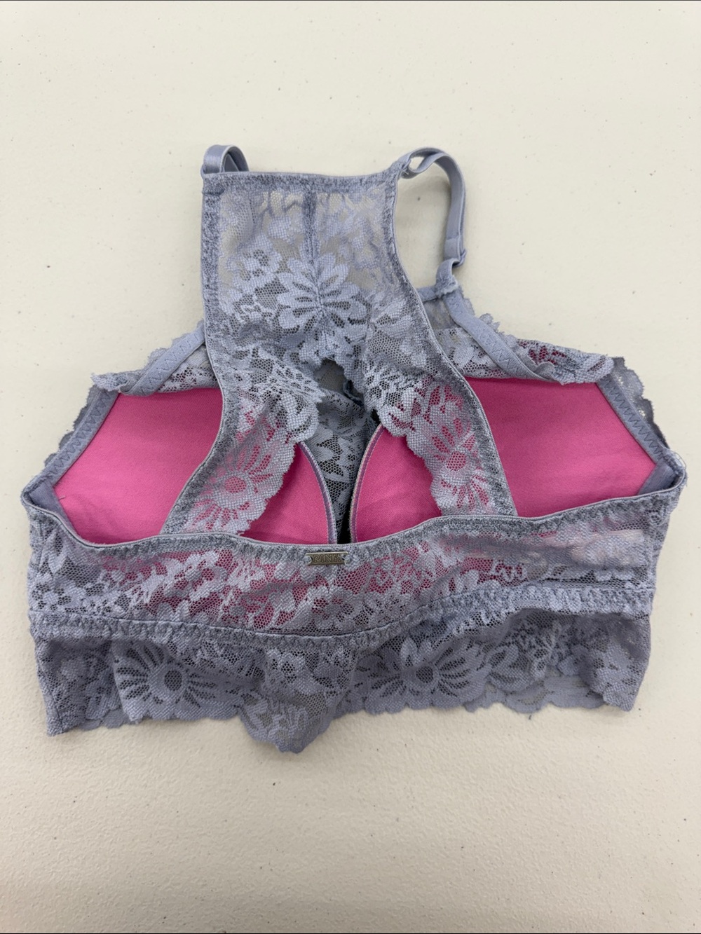 Victoria’s Secret PINK.. Lace High Neck Bralette in Dusty Lavender - Picture 3 of 5